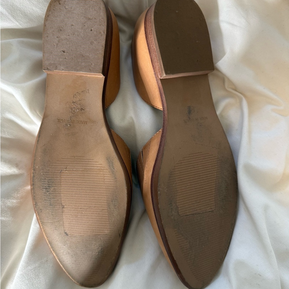 Madewell Tan Flats Elegant D'Orsay Design - Picture 2 of 2